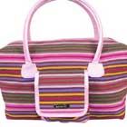 stripe cosmetic handbag